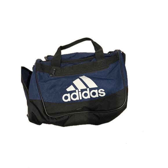 Adidas Defender Medium 20"x12"x10" Blue Black Duffel Bag - Picture 1 of 6